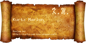 Kurtz Marion névjegykártya